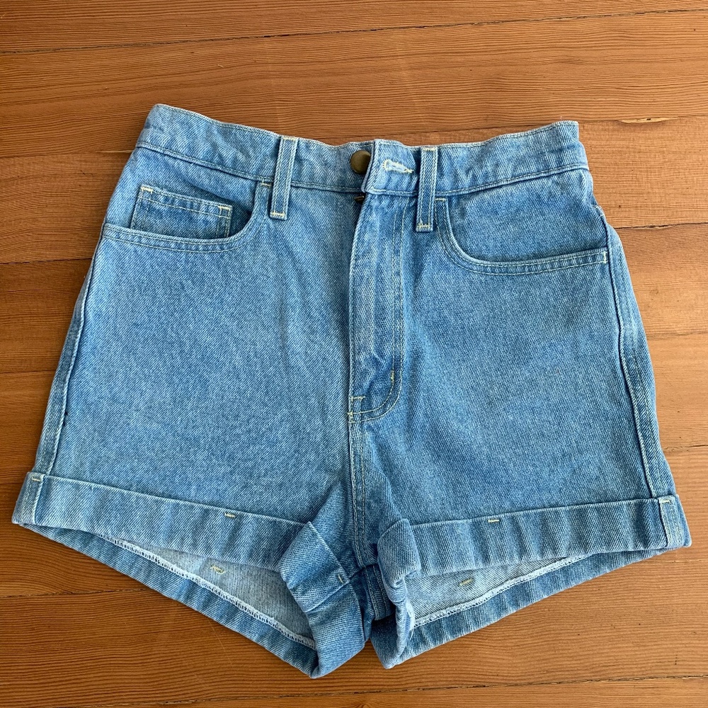 American Apparel High Waisted Denim Shorts